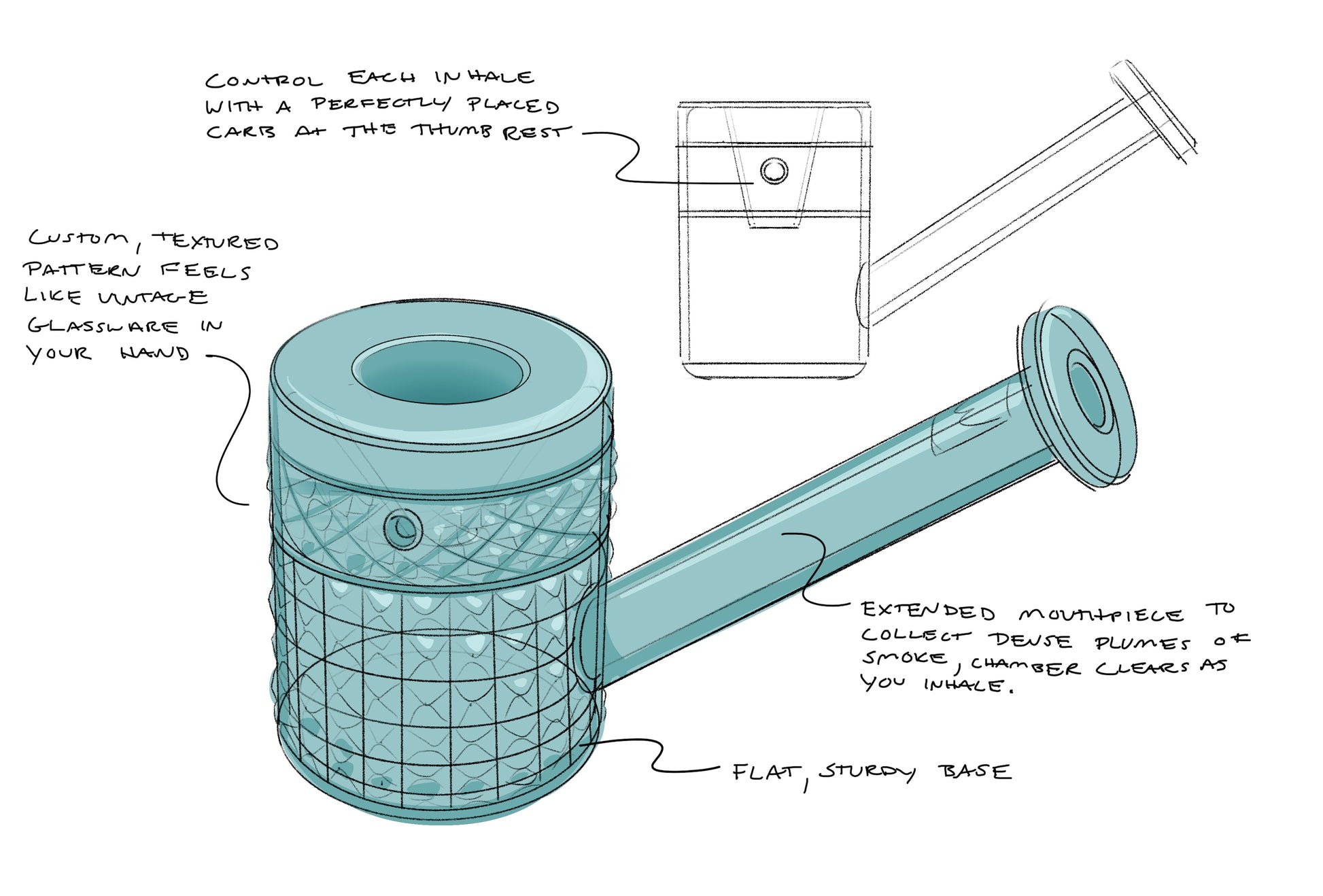 Twenties Collection Hand Pipe | Clear