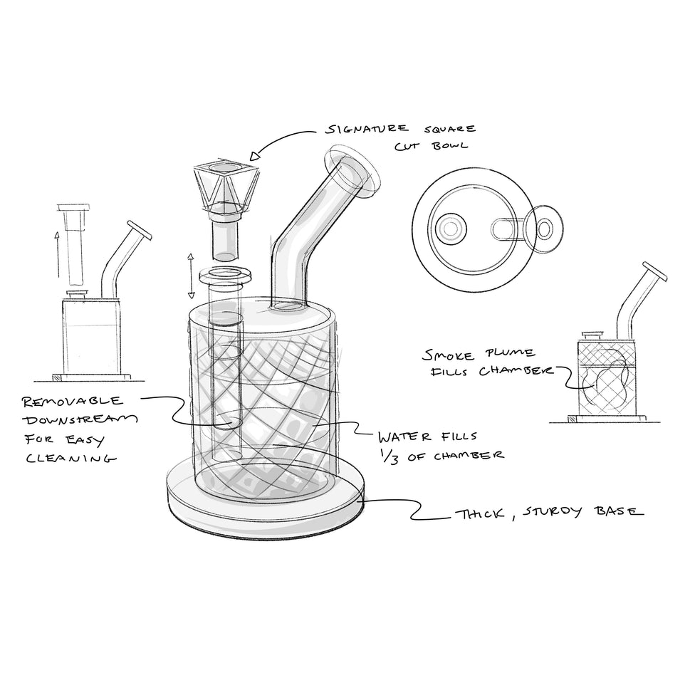 Twenties Collection Water Pipe | Teal