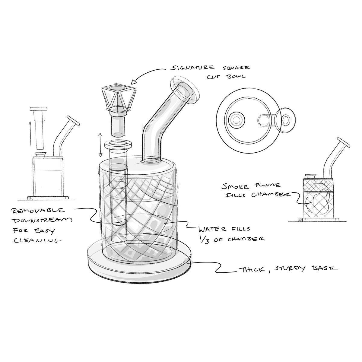 Twenties Collection Water Pipe | Pink