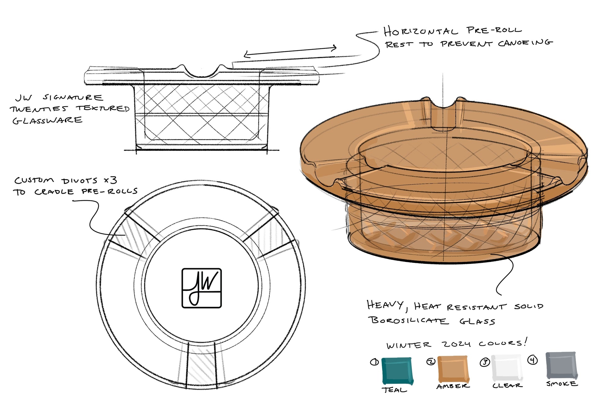 Twenties Collection Ashtray | Midnight