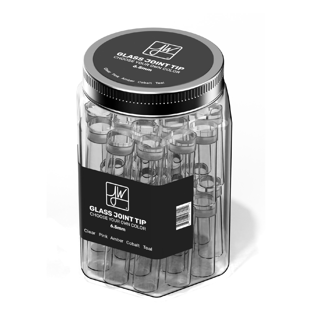 Assorted 6.5MM Glass Joint Tips — 50ct Retail/POS Tub