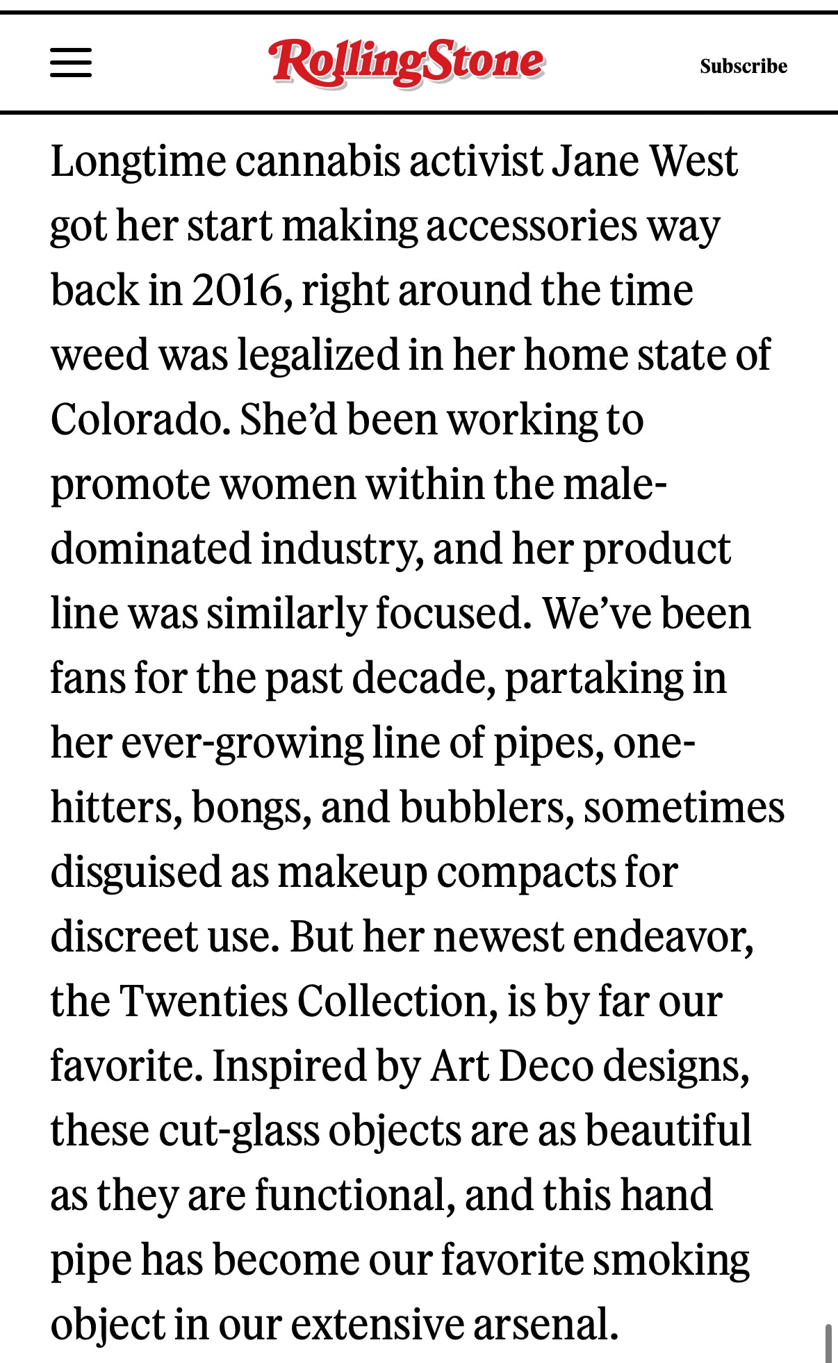 Twenties Collection Hand Pipe | Amber