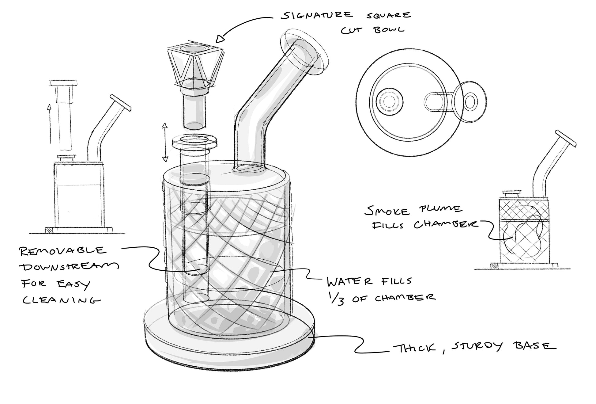 Twenties Collection Water Pipe | Gold