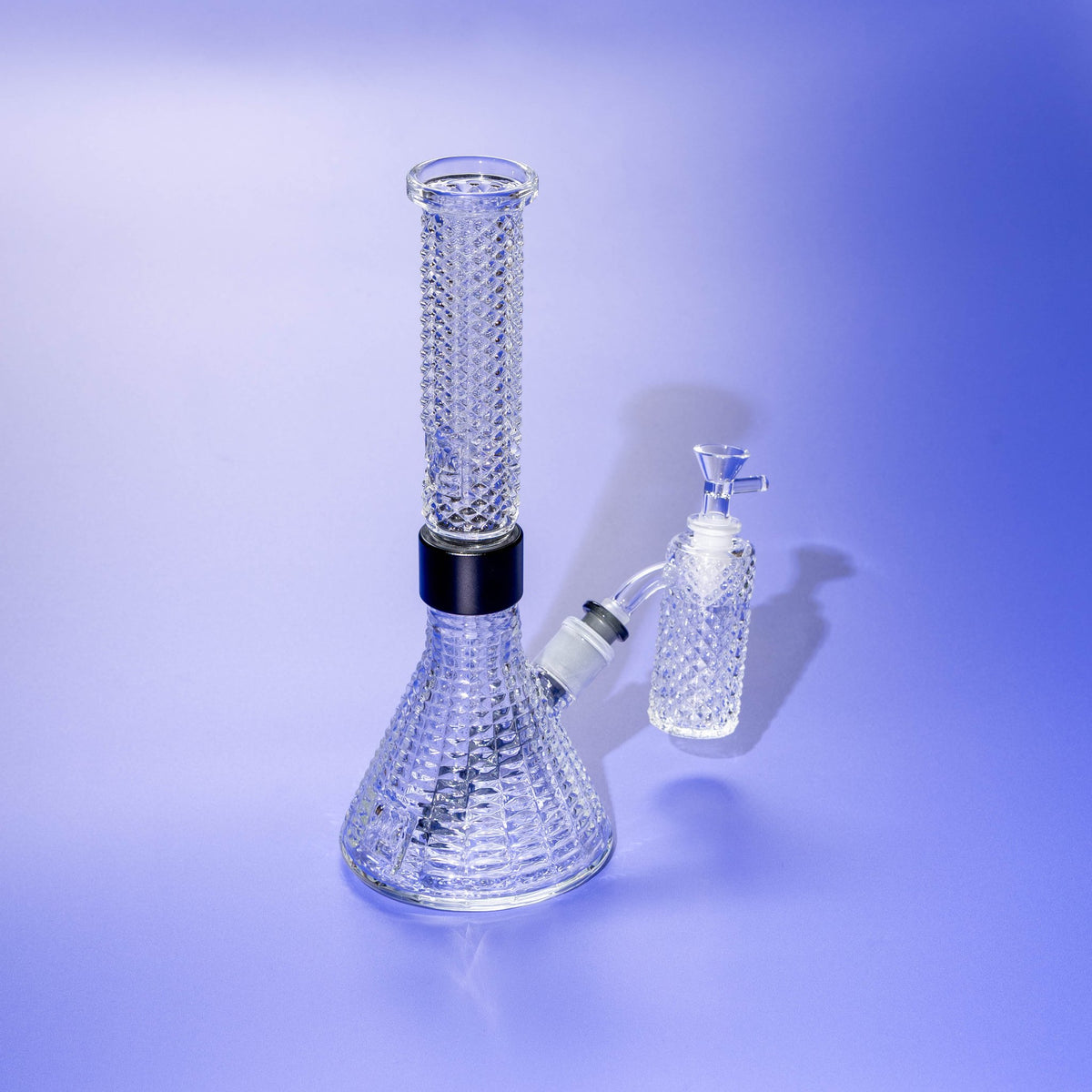 Jane West x Prism Clear 14mm 45 degree ash catcher on a Clear Jane West x Prism modular water pipe