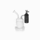 Switch Jane West x Prism Midnight Smoke 14mm 45 degree ash catcher attached to a glass water pipe 2 image