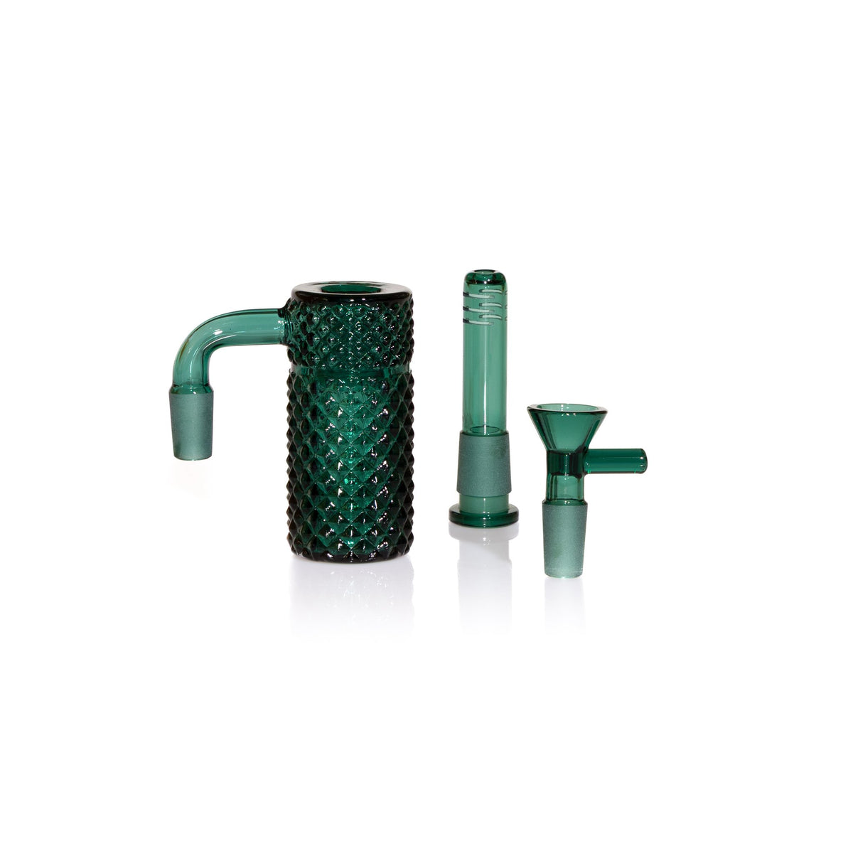 Jane West x Prism Teal 14mm 90 degree ash catcher set with bowl and downstem
